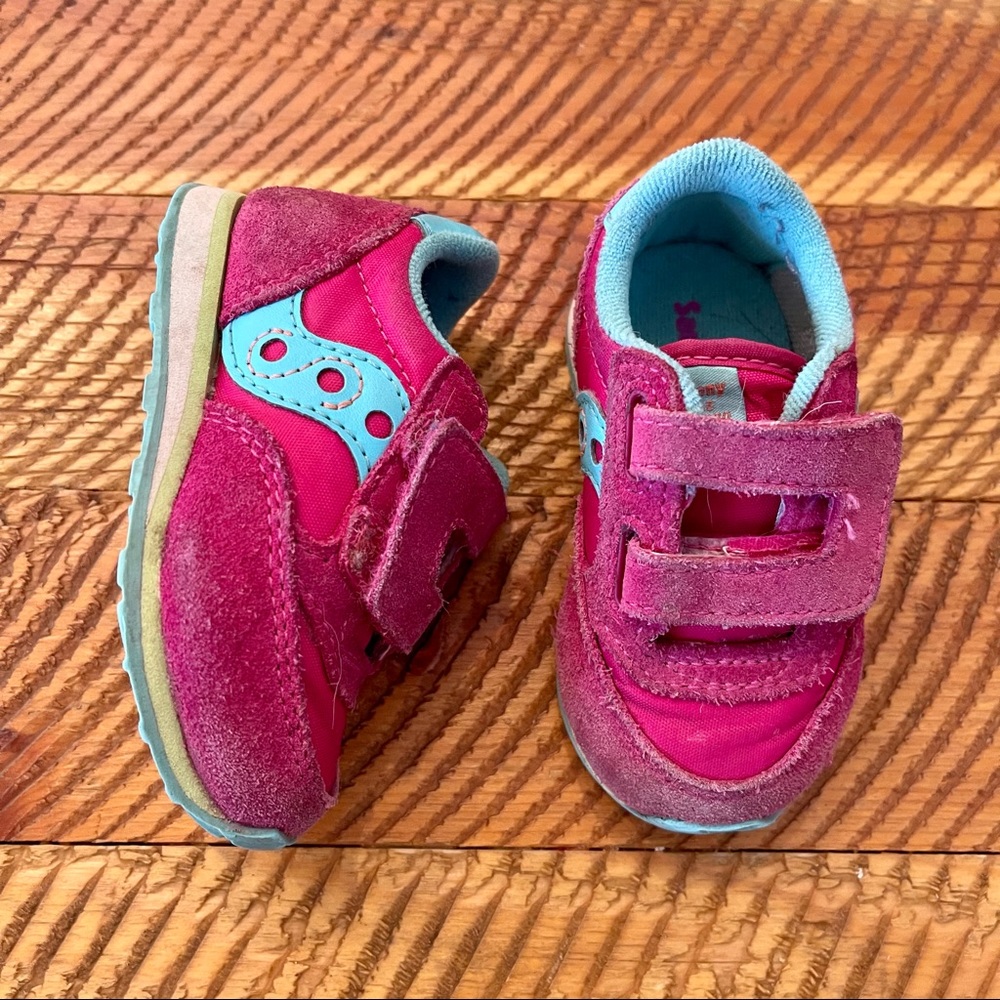 Saucony Jazz Baby Sneakers Pink And Teal Blue size 4 toddler